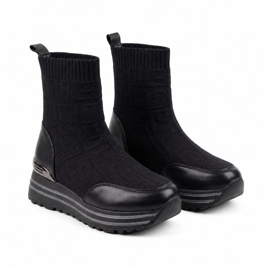 Bottines Femme Noires en Maille Stretch – Bombas Maroc