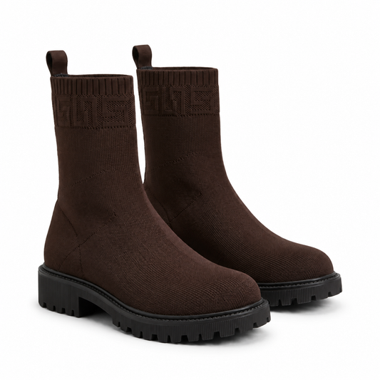 Bottines Femme Marron en Maille – Bombas Maroc