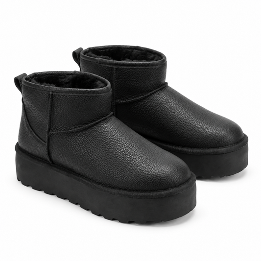 Bottines Fille Noires Fourrées – Bombas Maroc