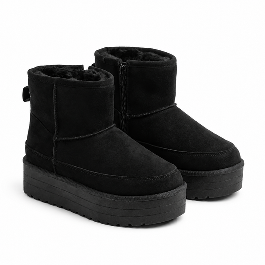 Bottines Fille Noir Fourrées – Bombas Maroc