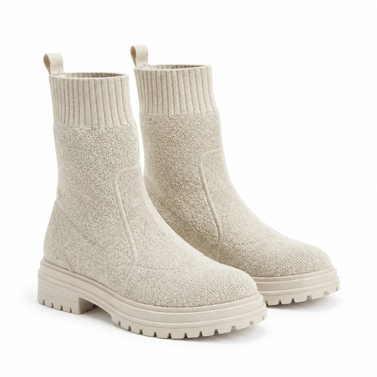 Bottines Femme Blanc cassé Style Chaussette – Bombas Maroc