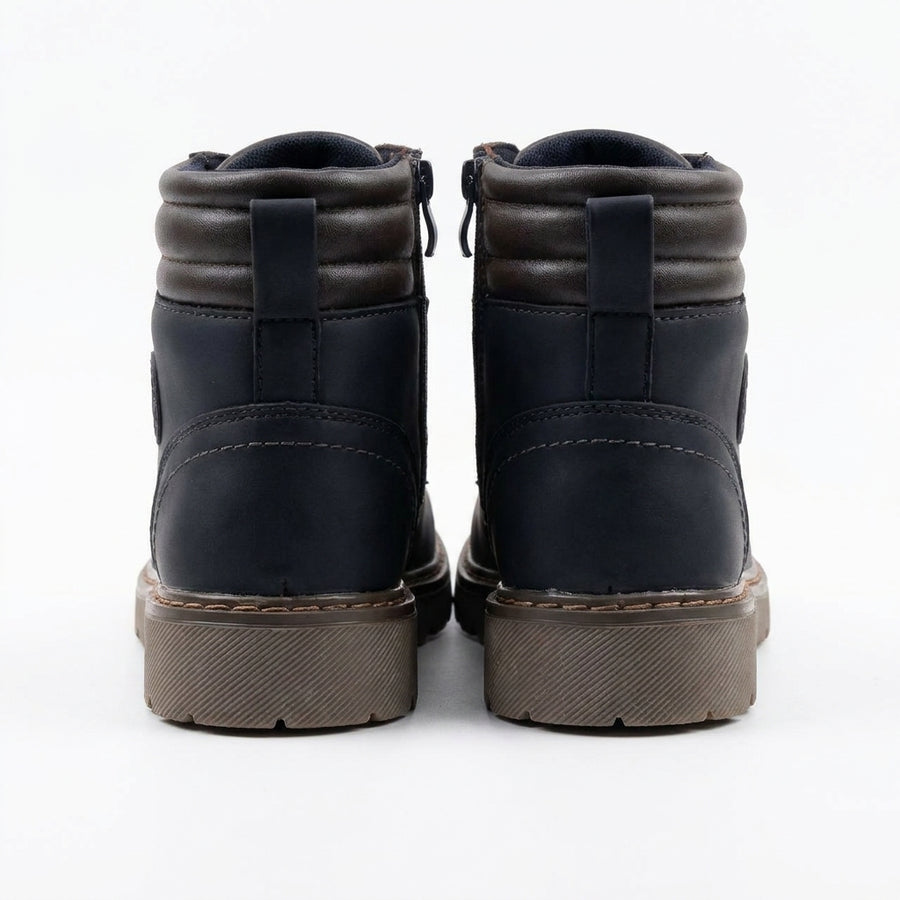 Bottines Enfant à Lacets et Zip – Bleu_Marine