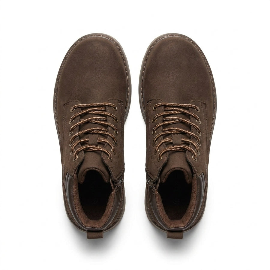 Bottines Enfant à Lacets et Zip – Marron