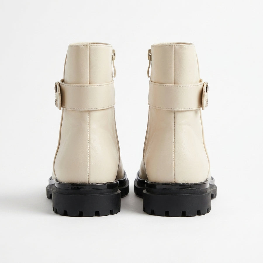 Bottines Fille Beige Boucle Strass – Importées d’Espagne 🇪🇸