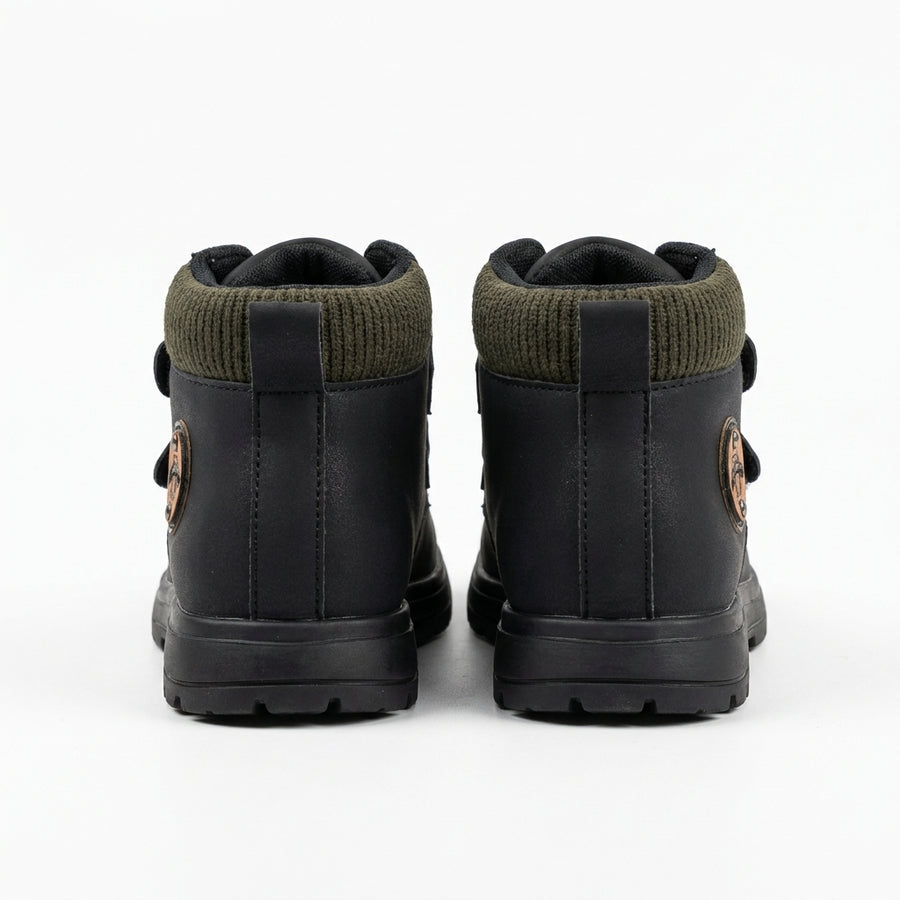 Bottines Garçon à Double Scratch – Noir