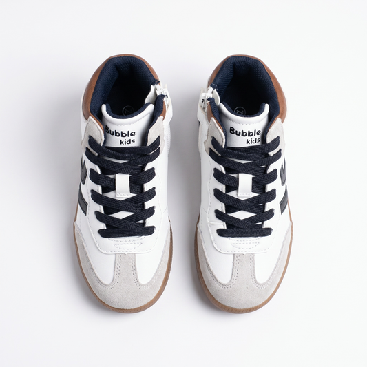 Baskets montantes garçon Bubble Kids blanches vue de dessus