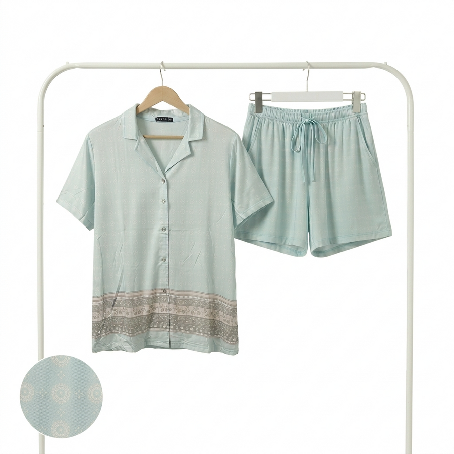 Pyjama Tress Satin Femme Blue Chic – Importé d’Espagne 🇪🇸