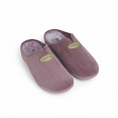 chaussons d’intérieur femme rose mauve confortables et chauds
