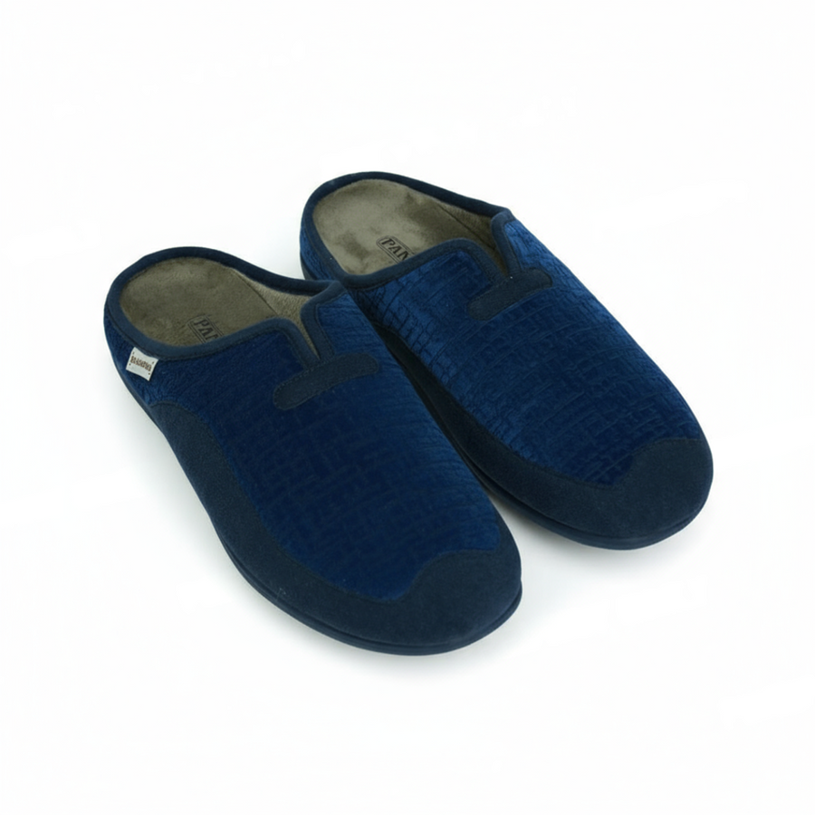 Pantoufles Homme Hiver Confort Bleu Motif – Importées d’Espagne (PN247585)