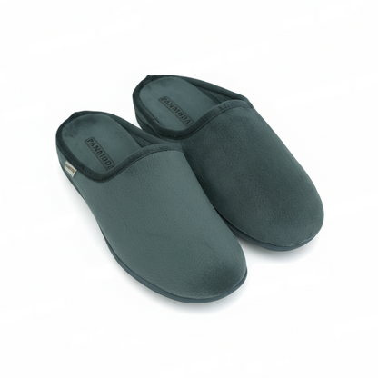 chaussons d’intérieur homme gris foncé confortables et chauds