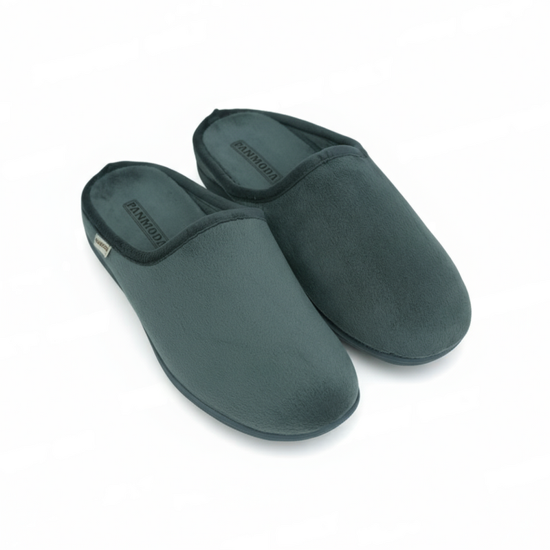 Pantoufles Homme Hiver Confort Gris Foncé – Importées d’Espagne (PN247584)