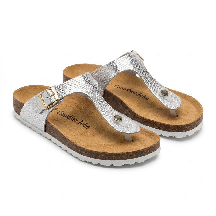 Tongs Femme Canadian John – Made in Spain 🇪🇸 – Argenté