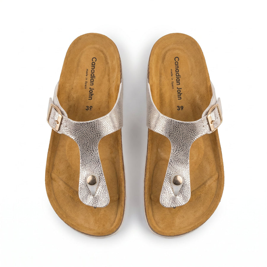 Tongs Femme Canadian John – Made in Spain 🇪🇸 – Argenté