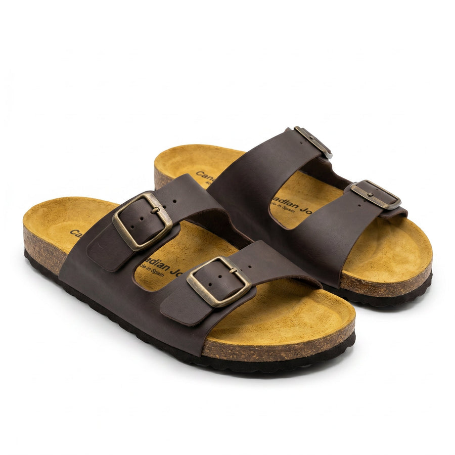 Sandales Homme Canadian John Cuir – Made in Spain 🇪🇸 – Marron