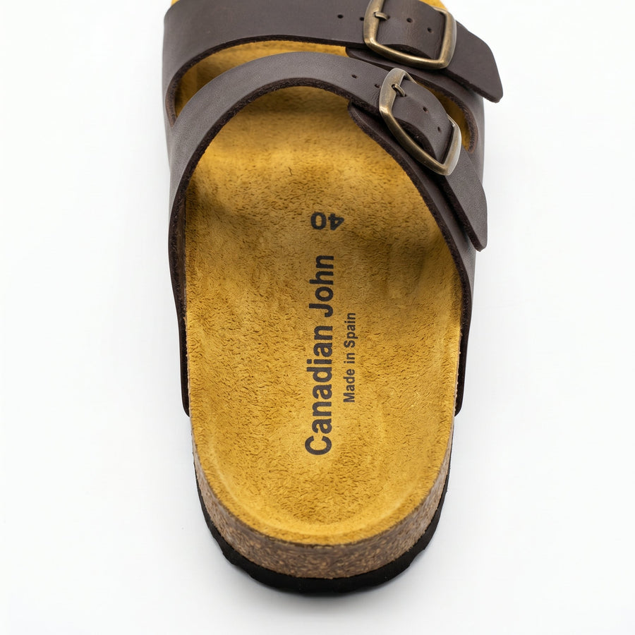 Sandales Homme Canadian John Cuir – Made in Spain 🇪🇸 – Marron