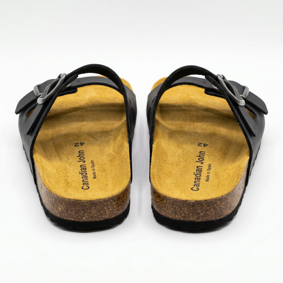 Sandales Homme Canadian John en Cuir – Made in Spain 🇪🇸 – Noir