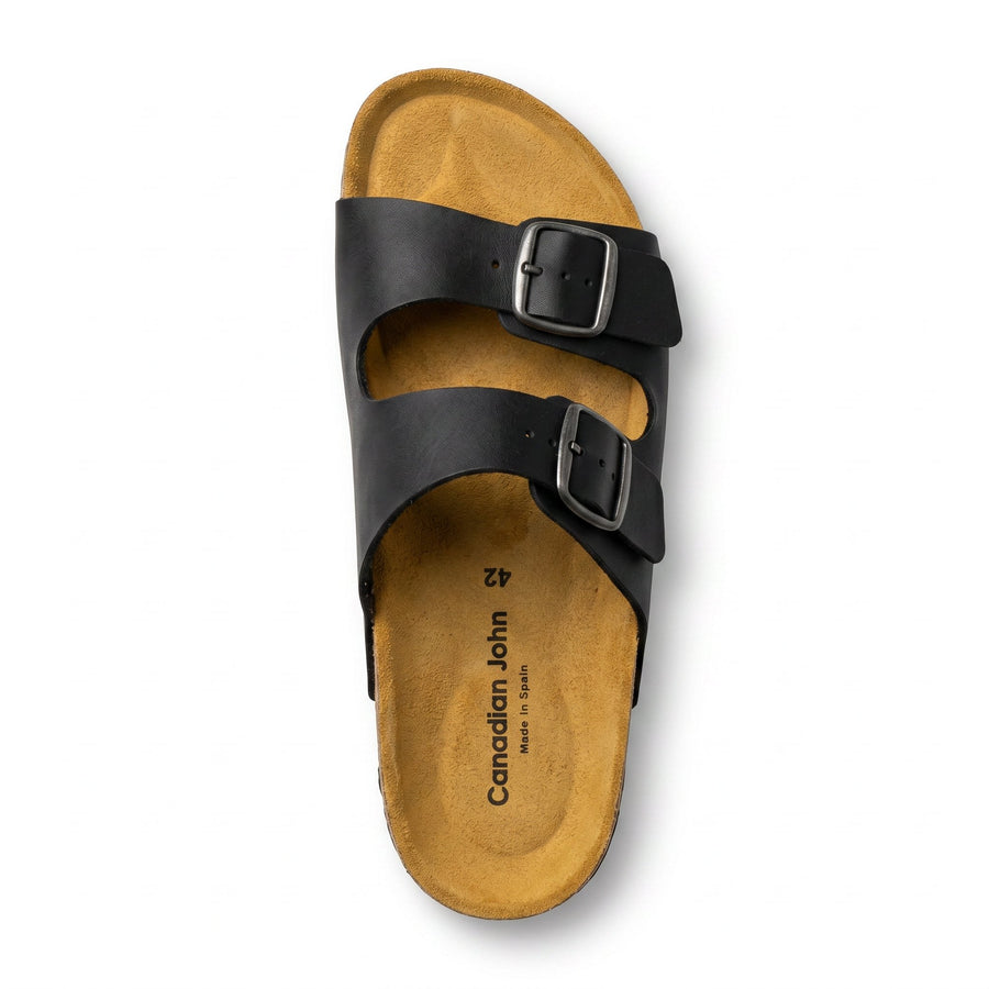 Sandales Homme Canadian John en Cuir – Made in Spain 🇪🇸 – Noir