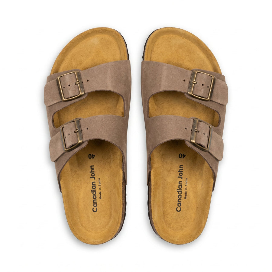 Sandales Homme Canadian John Nubuck – Made in Spain 🇪🇸 – Taupe