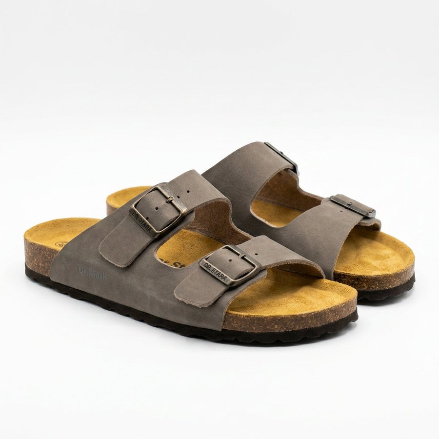 Sandales Homme Dr.Stark – Taupe Double Boucle Semelle Liège Confort – Made in Spain 🇪🇸