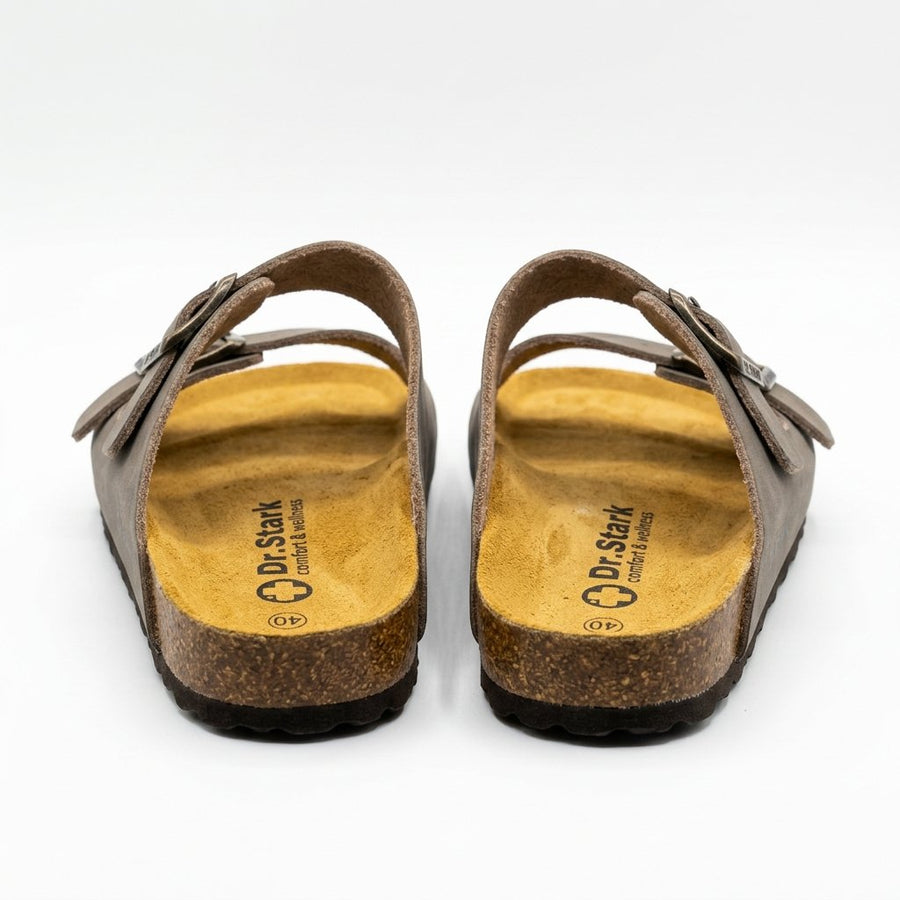 Sandales Homme Dr.Stark – Taupe Double Boucle Semelle Liège Confort – Made in Spain 🇪🇸