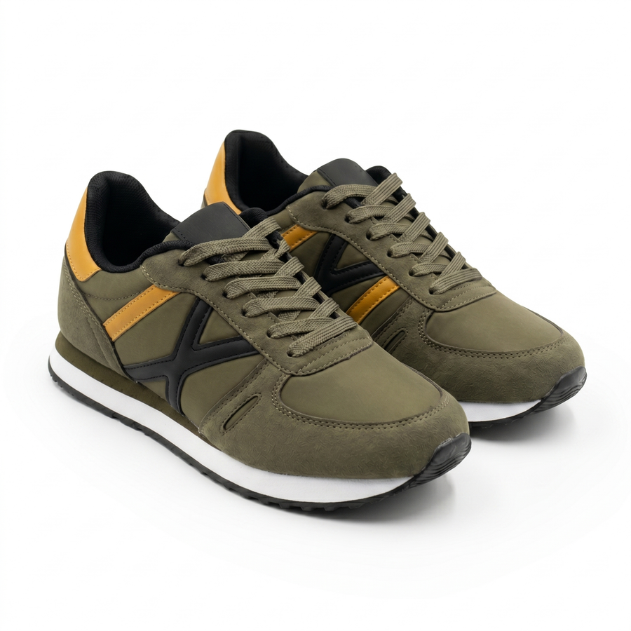 Baskets Homme Outdoor – Importées d’Espagne 🇪🇸 – Kaki & Noir