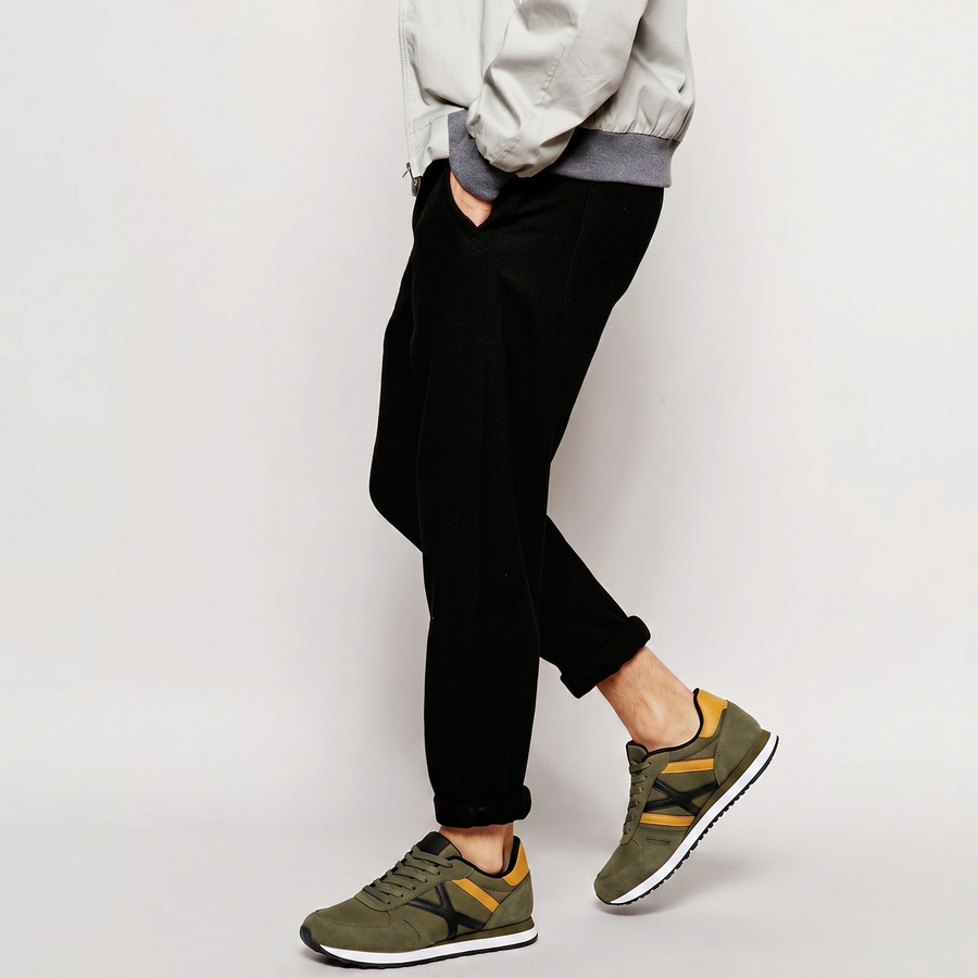 Baskets Homme Outdoor – Importées d’Espagne 🇪🇸 – Kaki & Noir