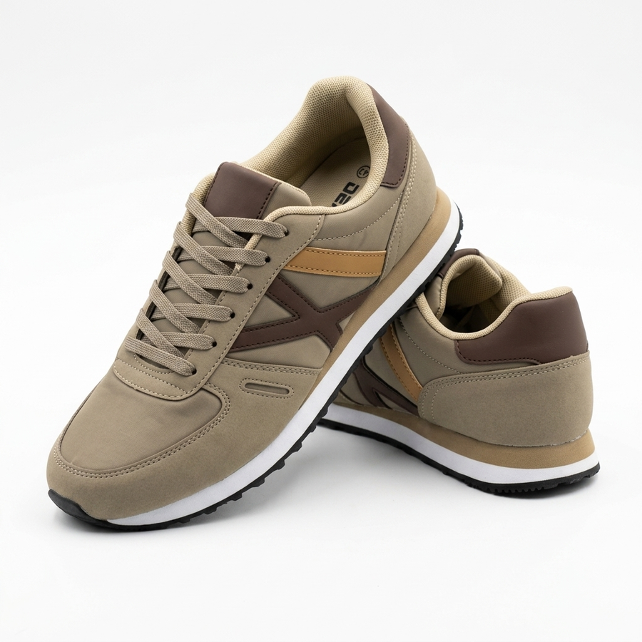 Baskets Homme Sport Chic – Importées d’Espagne 🇪🇸 – Taupe & Marron