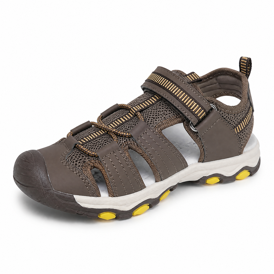 Sandale Sport Enfant Fermée – Marron / Jaune – Importées d'Espagne 🇪🇸