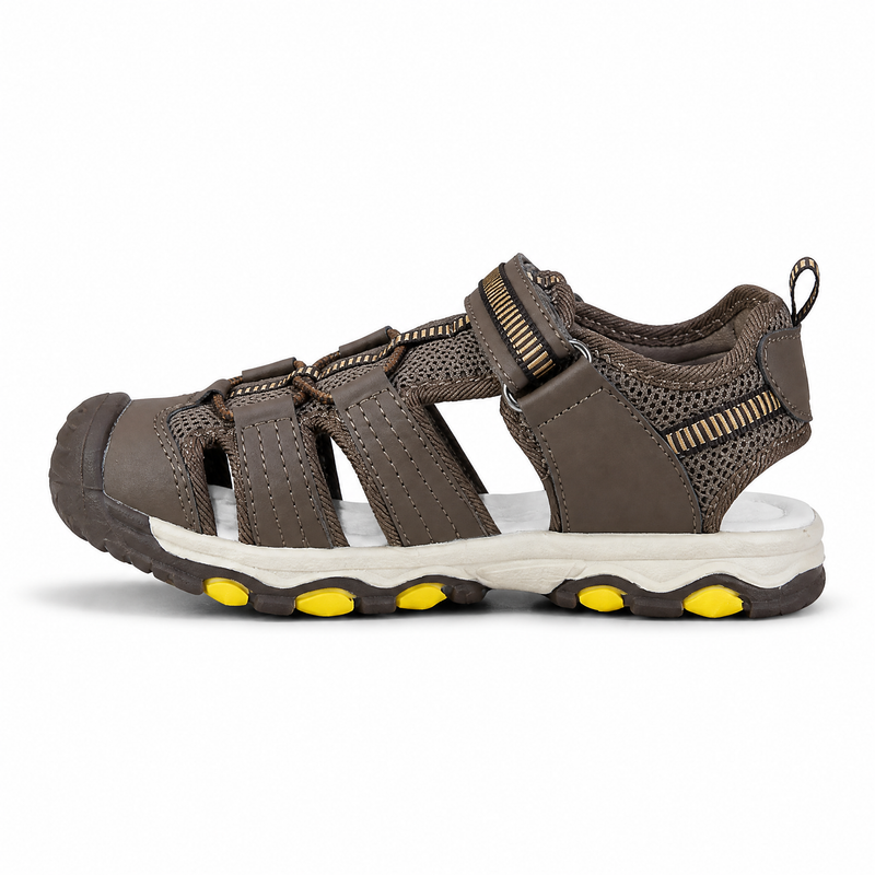 Sandale Sport Enfant Fermée – Marron / Jaune – Importées d'Espagne 🇪🇸