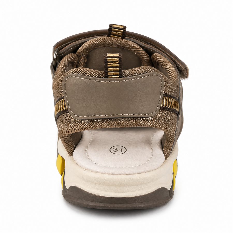 Sandale Sport Enfant Fermée – Marron / Jaune – Importées d'Espagne 🇪🇸