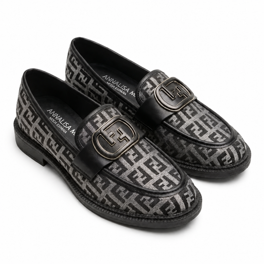 Mocassins Femme Gris & Noir – Bombas Maroc