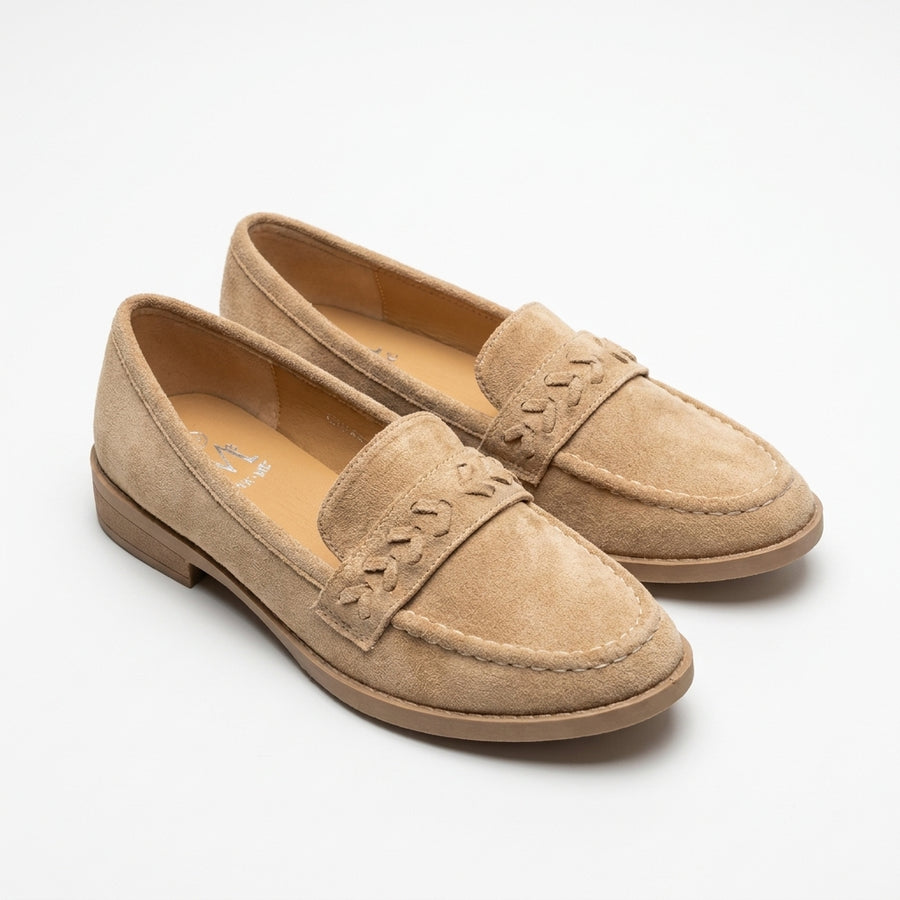 Mocassins Femme Tressés – Camel