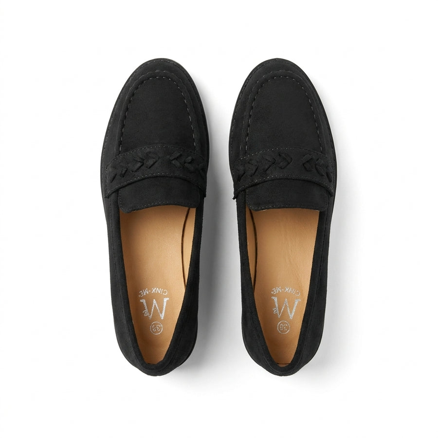 Mocassins Femme Tressés – Noir