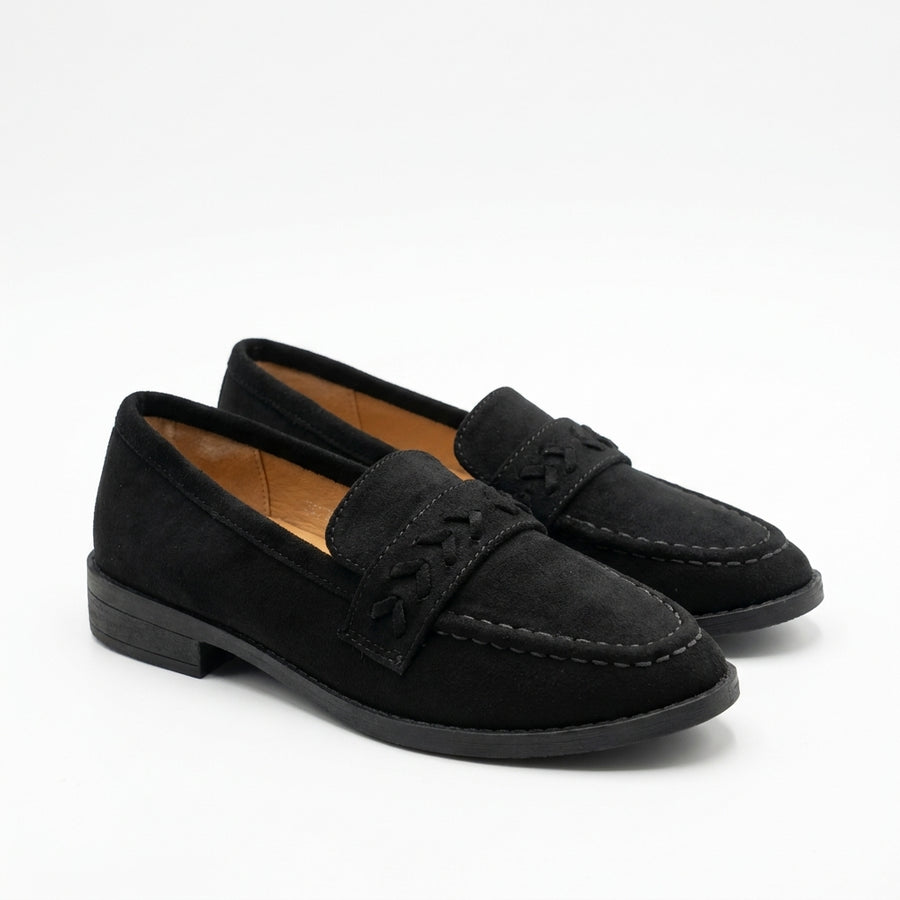 Mocassins Femme Tressés – Noir
