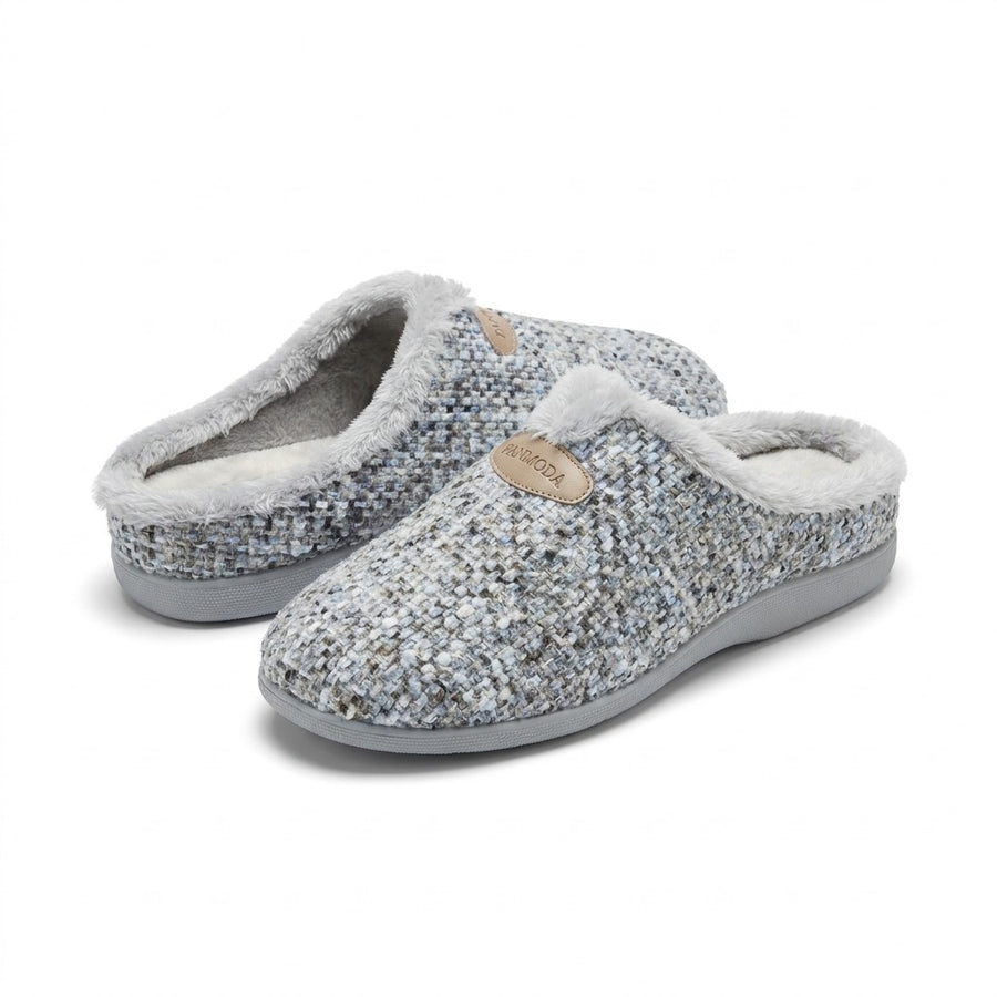 Pantoufles Femme Hiver PANMODA – made in spain 🇪🇸 – Gris Bleu