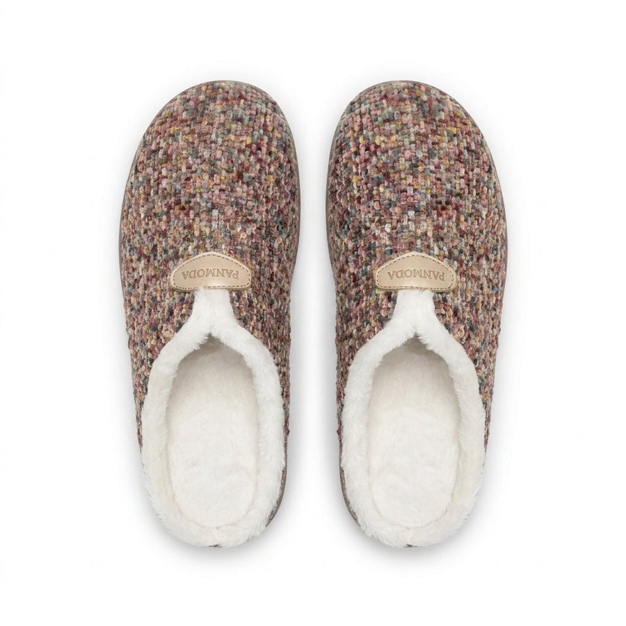Pantoufles Femme Hiver PANMODA – made in spain 🇪🇸 – Tweed Multicolore