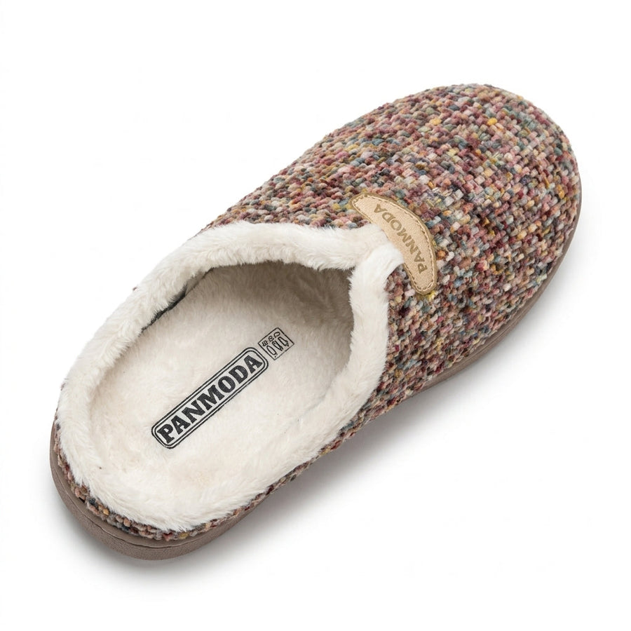 Pantoufles Femme Hiver PANMODA – made in spain 🇪🇸 – Tweed Multicolore
