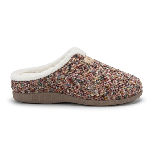 Pantoufles femme PANMODA tweed multicolore – Bombas Maroc – vue 2