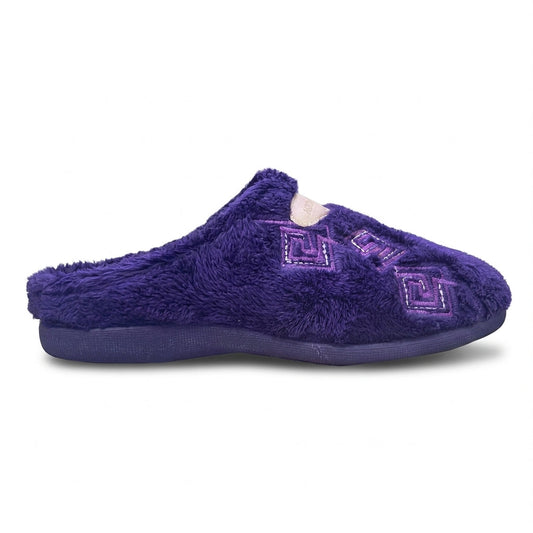 Pantoufles femme PANMODA violet fausse fourrure – Bombas Maroc – vue 2