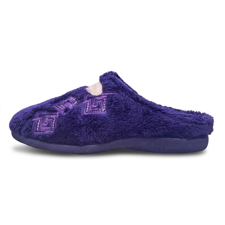 Pantoufles Femme Hiver PANMODA – made in spain 🇪🇸 – Violet Fausse Fourrure