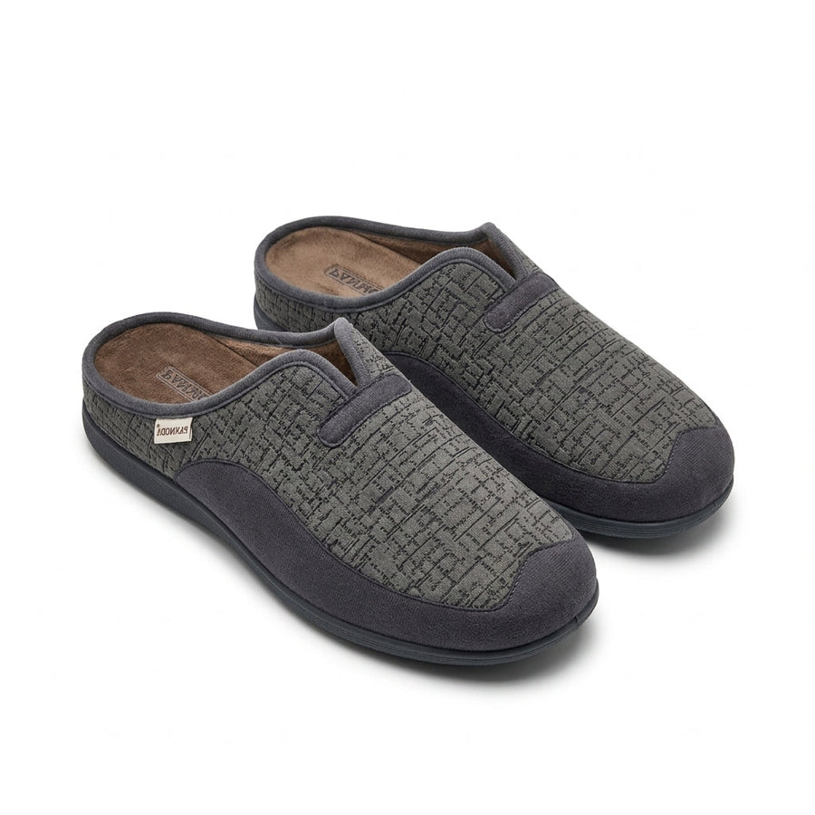 Pantoufles Homme Hiver PANMODA – made in spain 🇪🇸 – Gris Jacquard