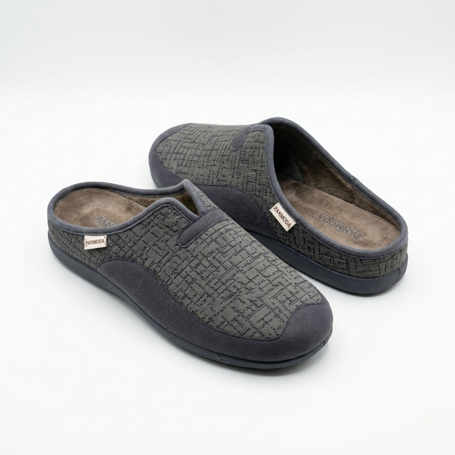 Pantoufles Homme Hiver PANMODA – made in spain 🇪🇸 – Gris Jacquard