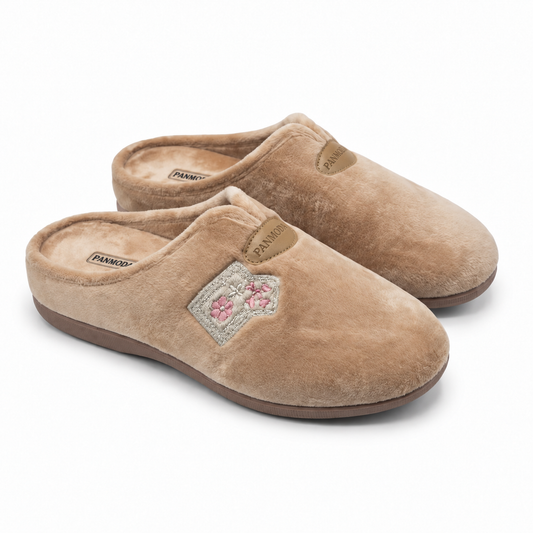 Pantoufles Femme Hiver Confort Taupe Clair – photo 2 – Bombas Maroc