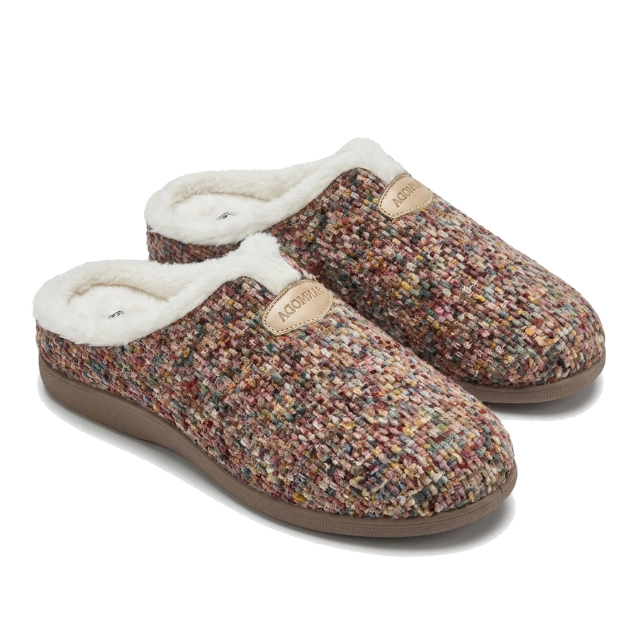 Pantoufles Femme Hiver PANMODA – made in spain 🇪🇸 – Tweed Multicolore