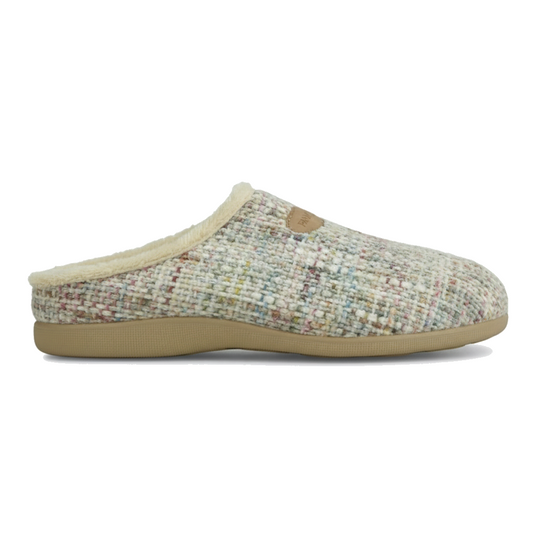 Pantoufles femme multicolores sur fond blanc – Bombas Maroc