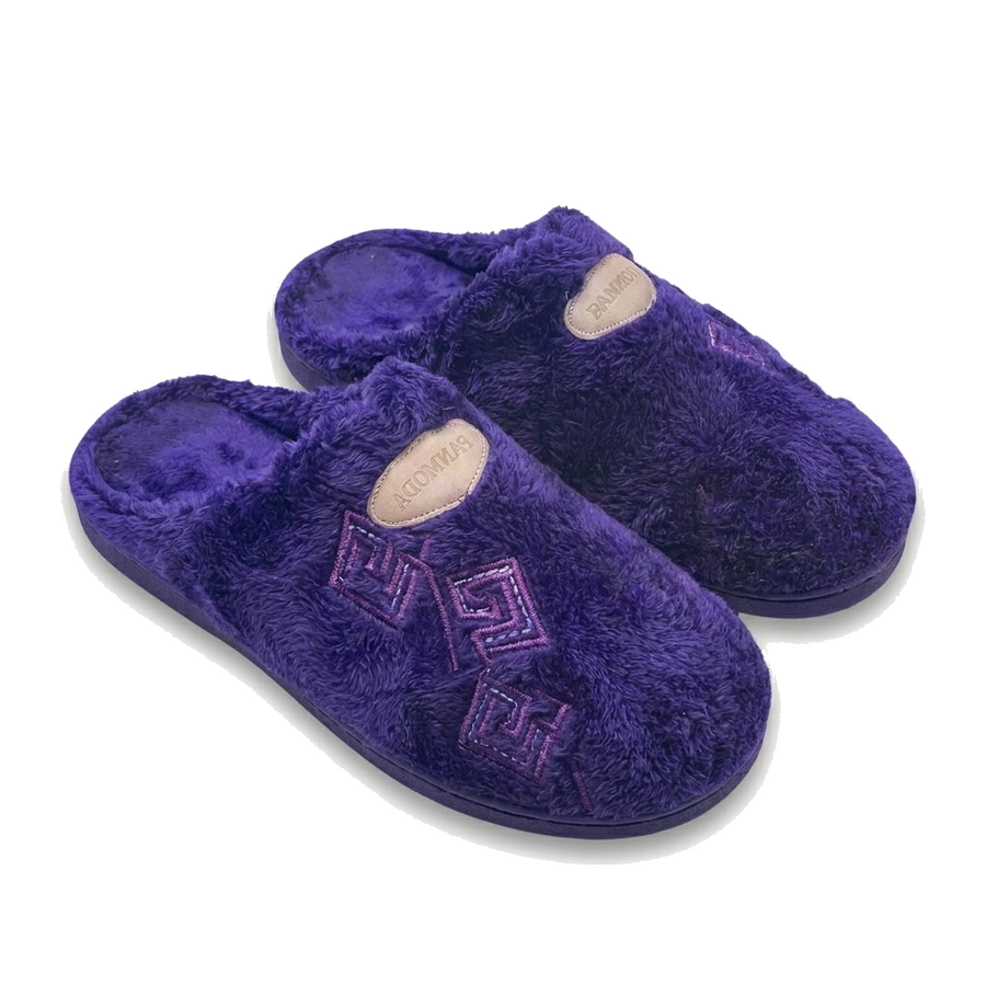 Pantoufles Femme Hiver PANMODA – made in spain 🇪🇸 – Violet Fausse Fourrure