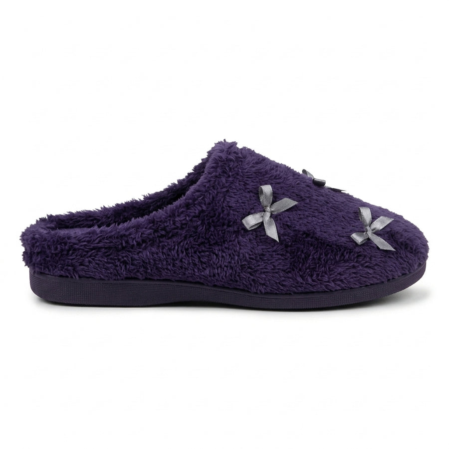 Pantoufles Femme Hiver – Nœuds – Violet
