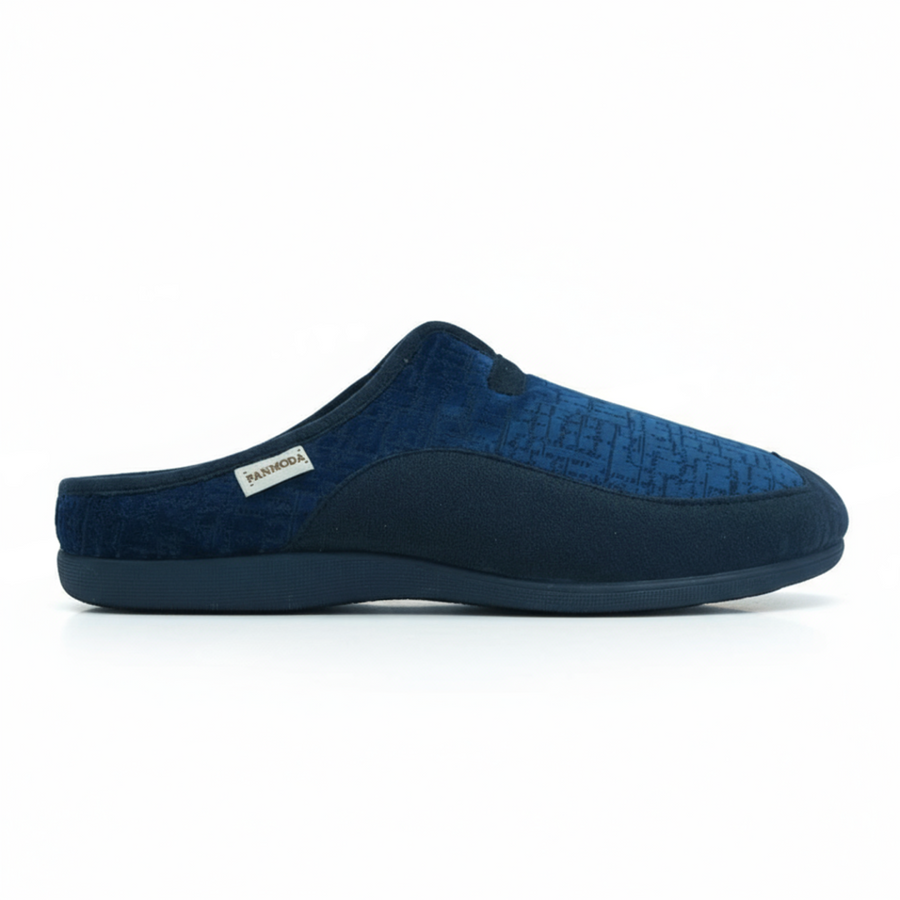 Pantoufles Homme Hiver Confort Bleu Motif – Importées d’Espagne (PN247585)