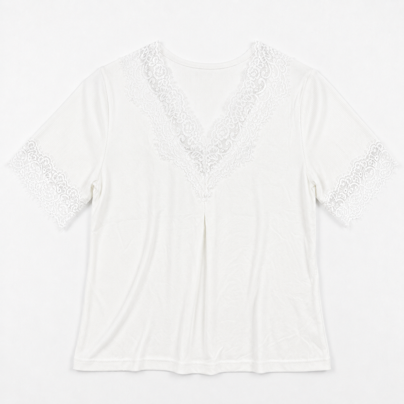 Pyjama Bombas Femme Blanc Dentelle – Importé d'Espagne 🇪🇸