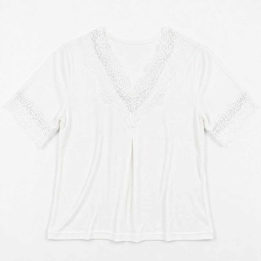 Pyjama Bombas Femme Blanc Dentelle – Importé d'Espagne 🇪🇸